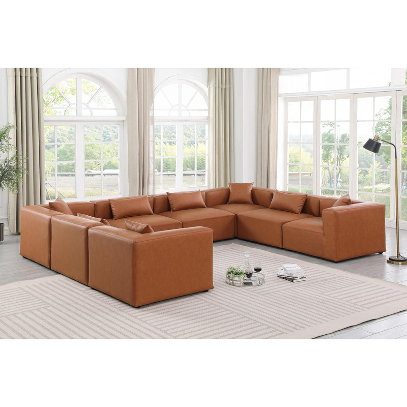 Diamond Modern Furniture Meridian Sectionals Stationary 668Cognac-Sec8A IMAGE 2