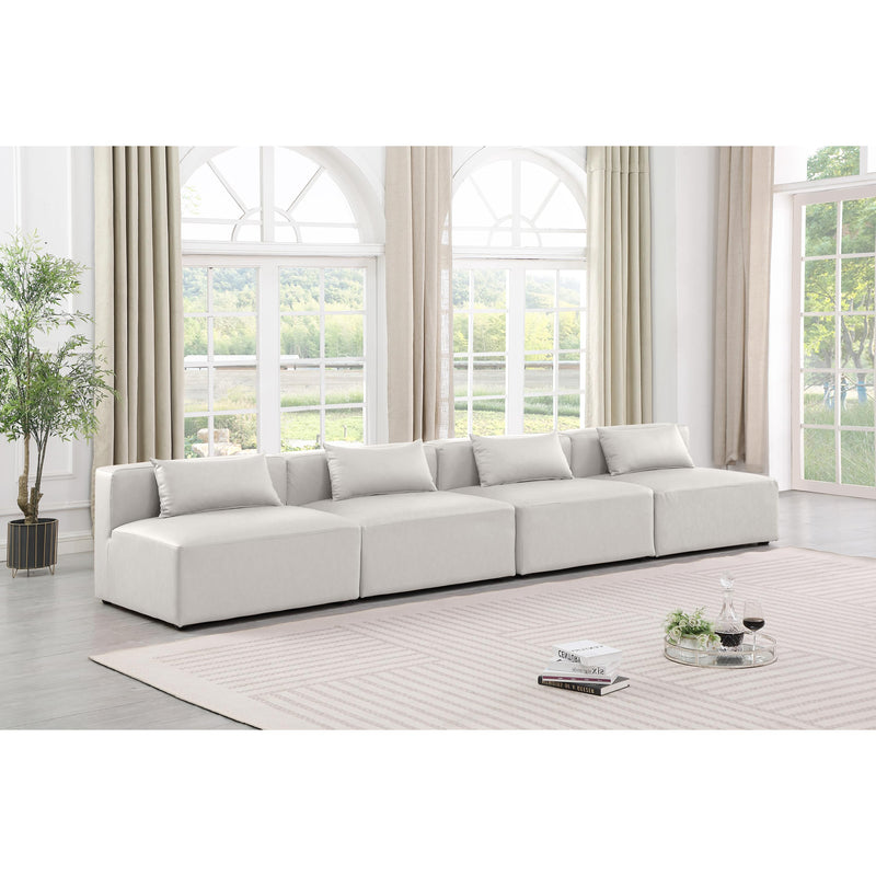 Diamond Modern Furniture Meridian Sofas Stationary 668Cream-S144A IMAGE 2