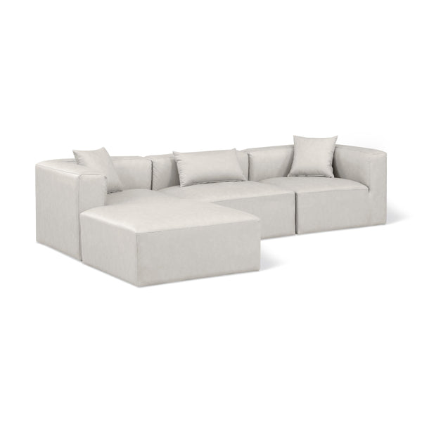 Diamond Modern Furniture Meridian Sectionals Stationary 668Cream-Sec4A IMAGE 1