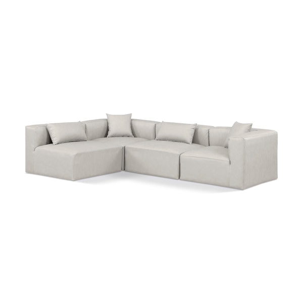 Diamond Modern Furniture Meridian Sectionals Stationary 668Cream-Sec4B IMAGE 1