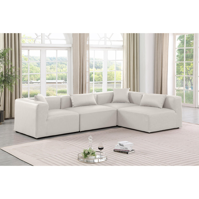 Diamond Modern Furniture Meridian Sectionals Stationary 668Cream-Sec4B IMAGE 2