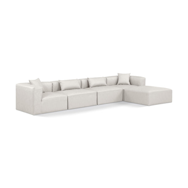 Diamond Modern Furniture Meridian Sectionals Stationary 668Cream-Sec5A IMAGE 1