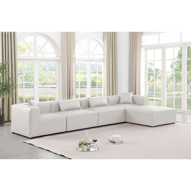 Diamond Modern Furniture Meridian Sectionals Stationary 668Cream-Sec5A IMAGE 2