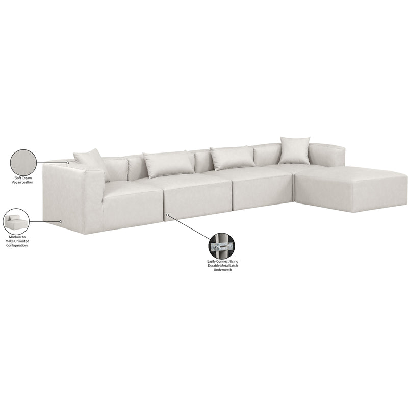 Diamond Modern Furniture Meridian Sectionals Stationary 668Cream-Sec5A IMAGE 8