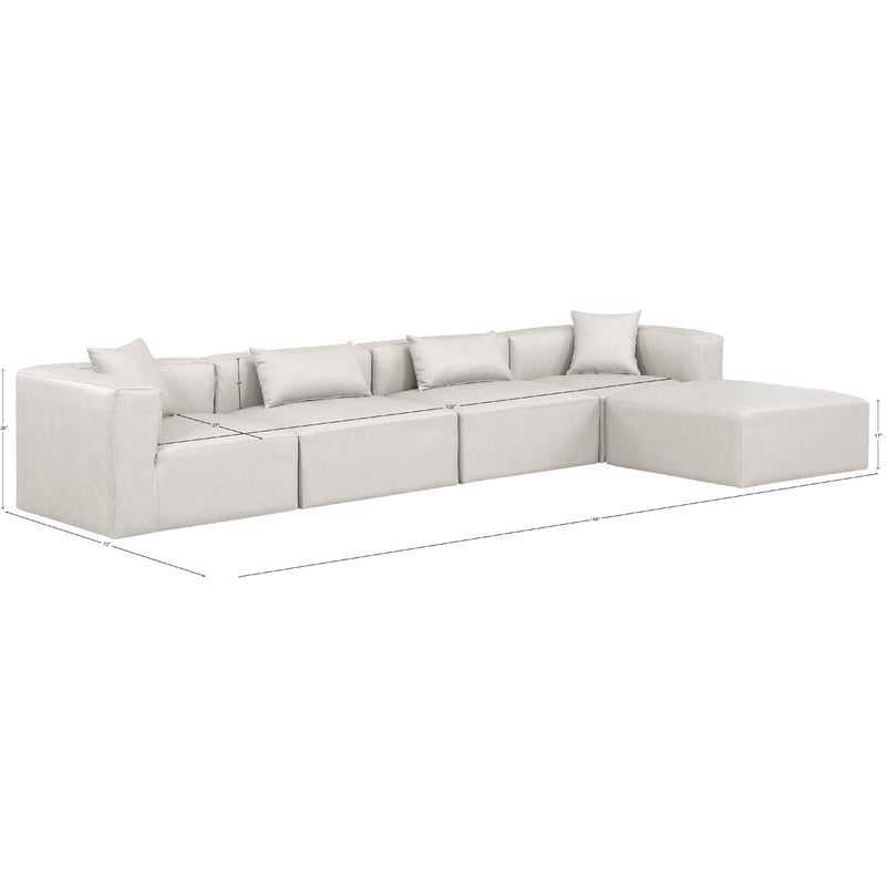 Diamond Modern Furniture Meridian Sectionals Stationary 668Cream-Sec5A IMAGE 9