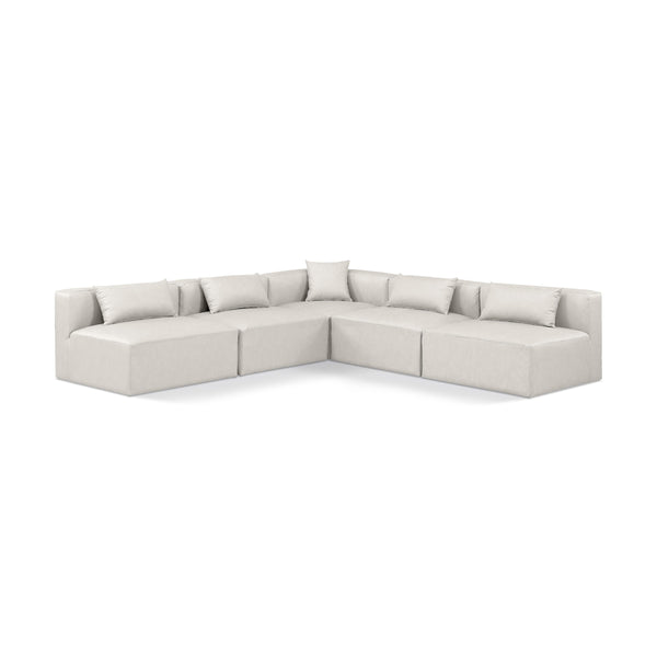 Diamond Modern Furniture Meridian Sectionals Stationary 668Cream-Sec5B IMAGE 1