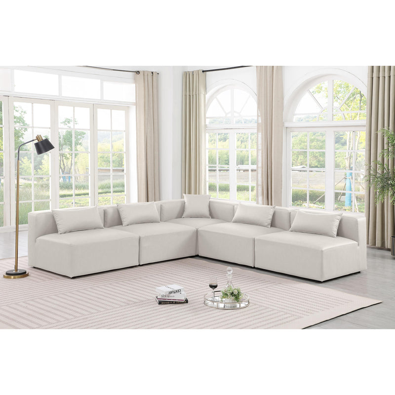 Diamond Modern Furniture Meridian Sectionals Stationary 668Cream-Sec5B IMAGE 2