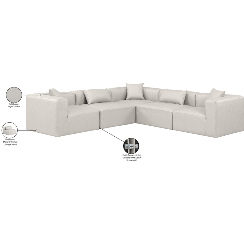 Diamond Modern Furniture Meridian Sectionals Stationary 668Cream-Sec5C IMAGE 10