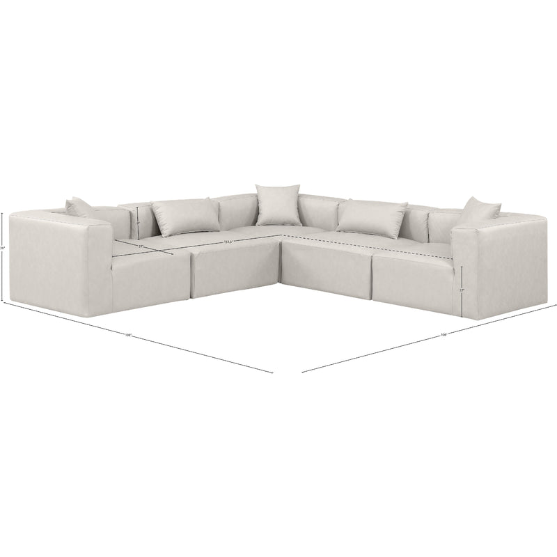 Diamond Modern Furniture Meridian Sectionals Stationary 668Cream-Sec5C IMAGE 11