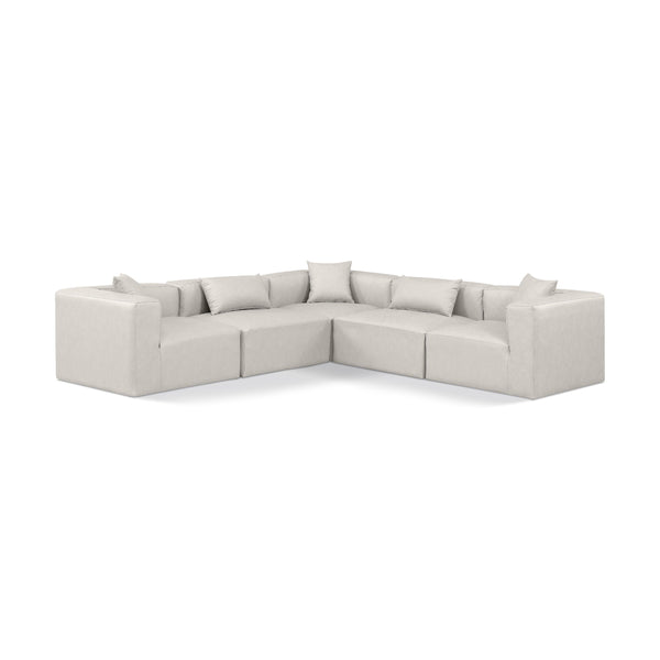 Diamond Modern Furniture Meridian Sectionals Stationary 668Cream-Sec5C IMAGE 1