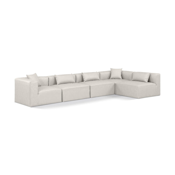 Diamond Modern Furniture Meridian Sectionals Stationary 668Cream-Sec5D IMAGE 1