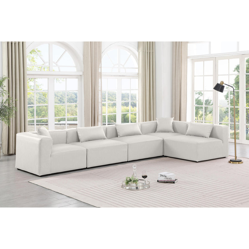 Diamond Modern Furniture Meridian Sectionals Stationary 668Cream-Sec5D IMAGE 2