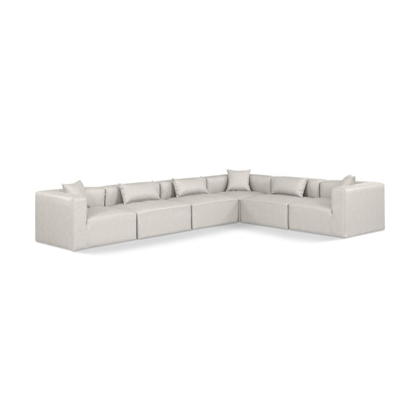 Diamond Modern Furniture Meridian Sectionals Stationary 668Cream-Sec6A IMAGE 1