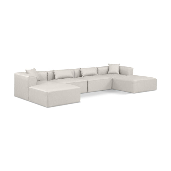 Diamond Modern Furniture Meridian Sectionals Stationary 668Cream-Sec6B IMAGE 1