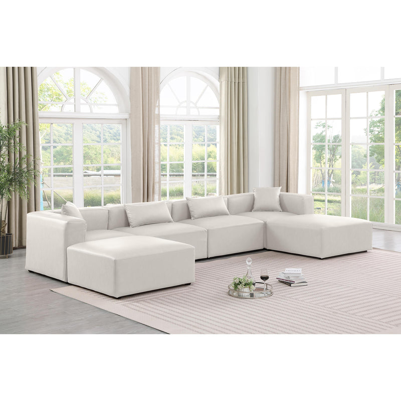 Diamond Modern Furniture Meridian Sectionals Stationary 668Cream-Sec6B IMAGE 2