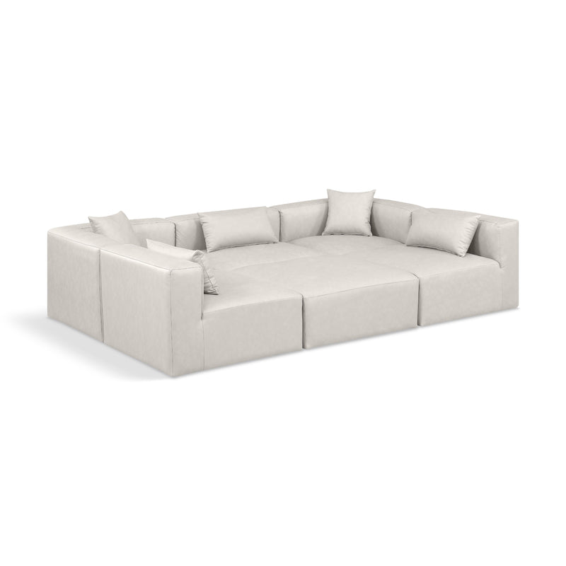 Diamond Modern Furniture Meridian Sectionals Stationary 668Cream-Sec6C IMAGE 1