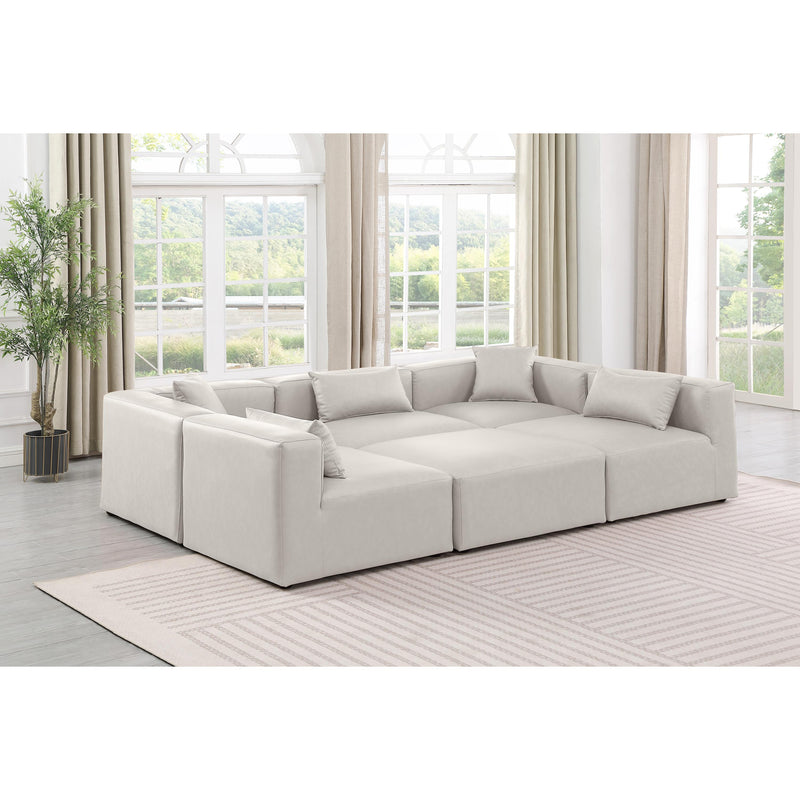 Diamond Modern Furniture Meridian Sectionals Stationary 668Cream-Sec6C IMAGE 2