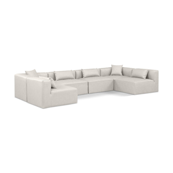 Diamond Modern Furniture Meridian Sectionals Stationary 668Cream-Sec6D IMAGE 1
