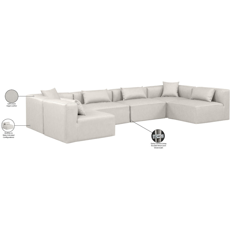 Diamond Modern Furniture Meridian Sectionals Stationary 668Cream-Sec6D IMAGE 8