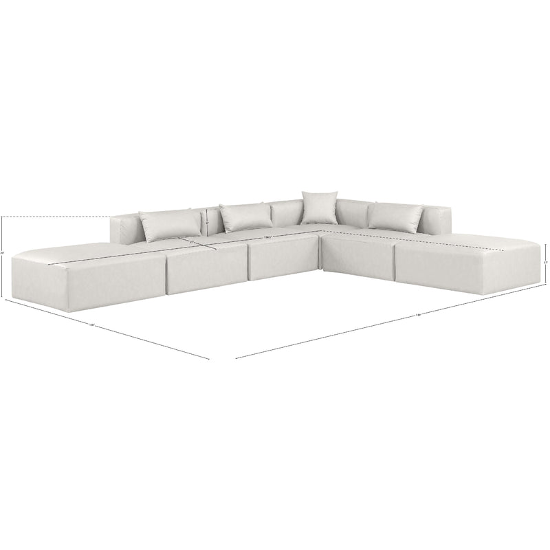 Diamond Modern Furniture Meridian Sectionals Stationary 668Cream-Sec6E IMAGE 10