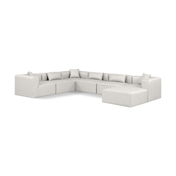 Diamond Modern Furniture Meridian Sectionals Stationary 668Cream-Sec7A IMAGE 1