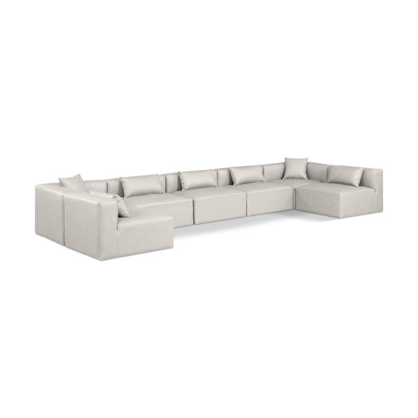 Diamond Modern Furniture Meridian Sectionals Stationary 668Cream-Sec7B IMAGE 1