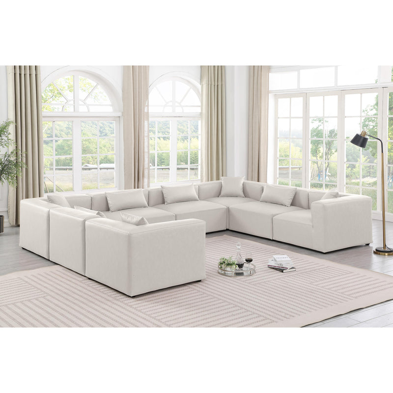 Diamond Modern Furniture Meridian Sectionals Stationary 668Cream-Sec8A IMAGE 2