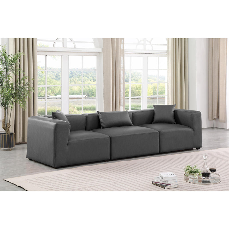 Diamond Modern Furniture Meridian Sofas Stationary 668Grey-S108B IMAGE 2