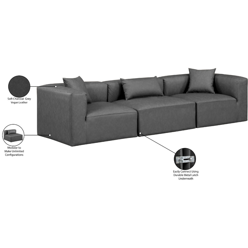Diamond Modern Furniture Meridian Sofas Stationary 668Grey-S108B IMAGE 8