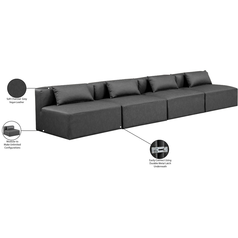 Diamond Modern Furniture Meridian Sofas Stationary 668Grey-S144A IMAGE 8