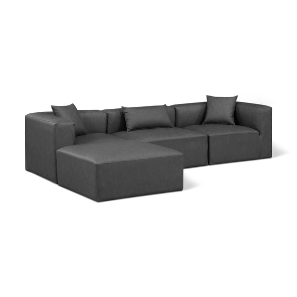 Diamond Modern Furniture Meridian Sectionals Stationary 668Grey-Sec4A IMAGE 1