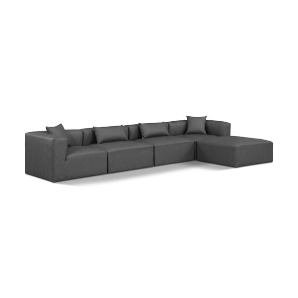 Diamond Modern Furniture Meridian Sectionals Stationary 668Grey-Sec5A IMAGE 1