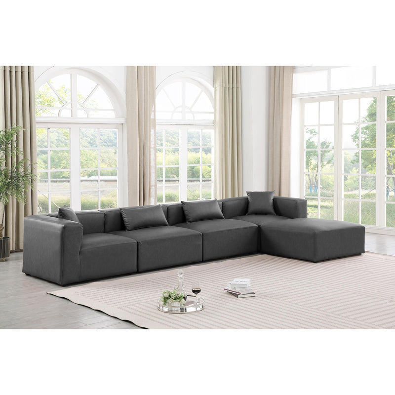 Diamond Modern Furniture Meridian Sectionals Stationary 668Grey-Sec5A IMAGE 2