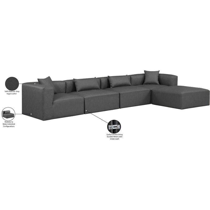 Diamond Modern Furniture Meridian Sectionals Stationary 668Grey-Sec5A IMAGE 8