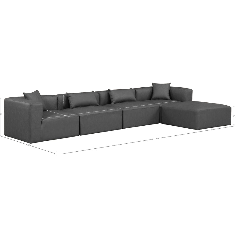 Diamond Modern Furniture Meridian Sectionals Stationary 668Grey-Sec5A IMAGE 9