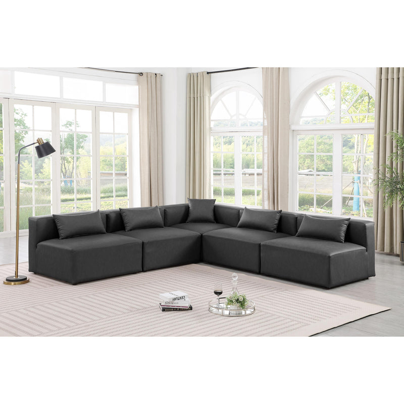 Diamond Modern Furniture Meridian Sectionals Stationary 668Grey-Sec5B IMAGE 2