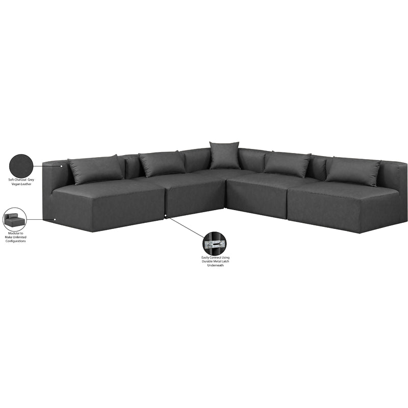 Diamond Modern Furniture Meridian Sectionals Stationary 668Grey-Sec5B IMAGE 8