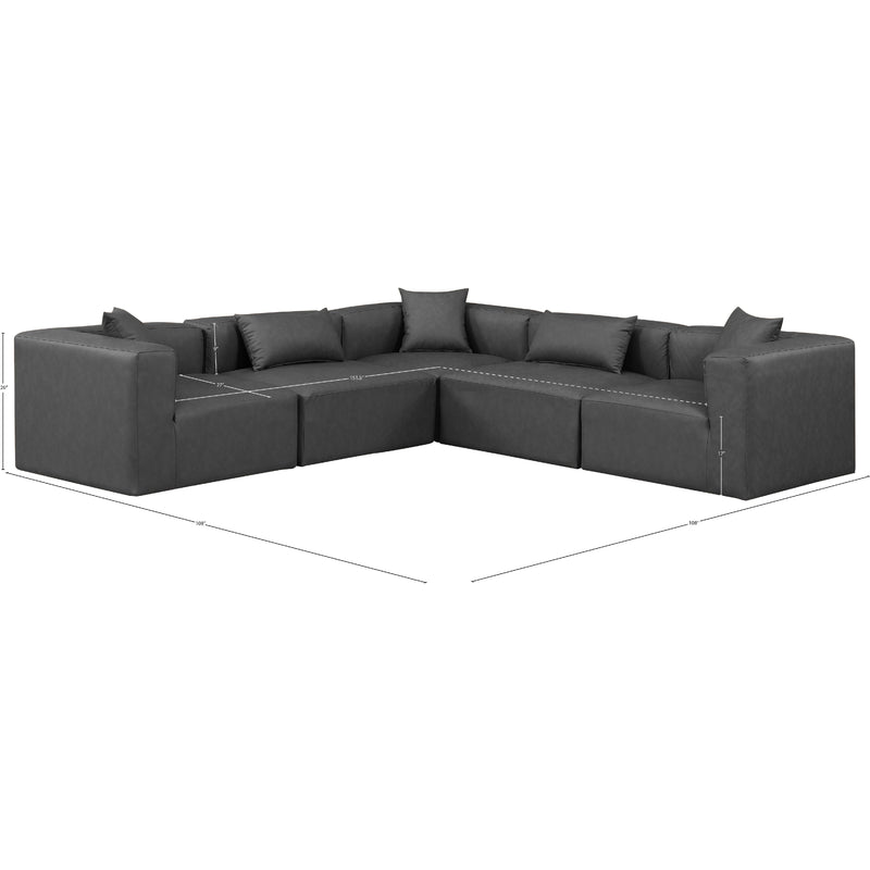 Diamond Modern Furniture Meridian Sectionals Stationary 668Grey-Sec5C IMAGE 10