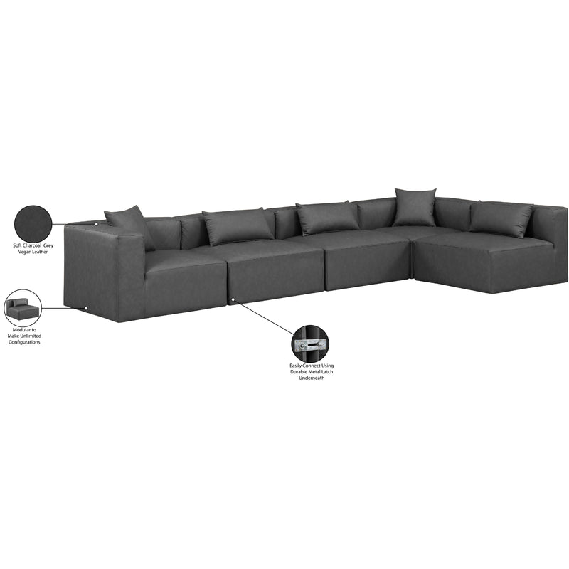 Diamond Modern Furniture Meridian Sectionals Stationary 668Grey-Sec5D IMAGE 10