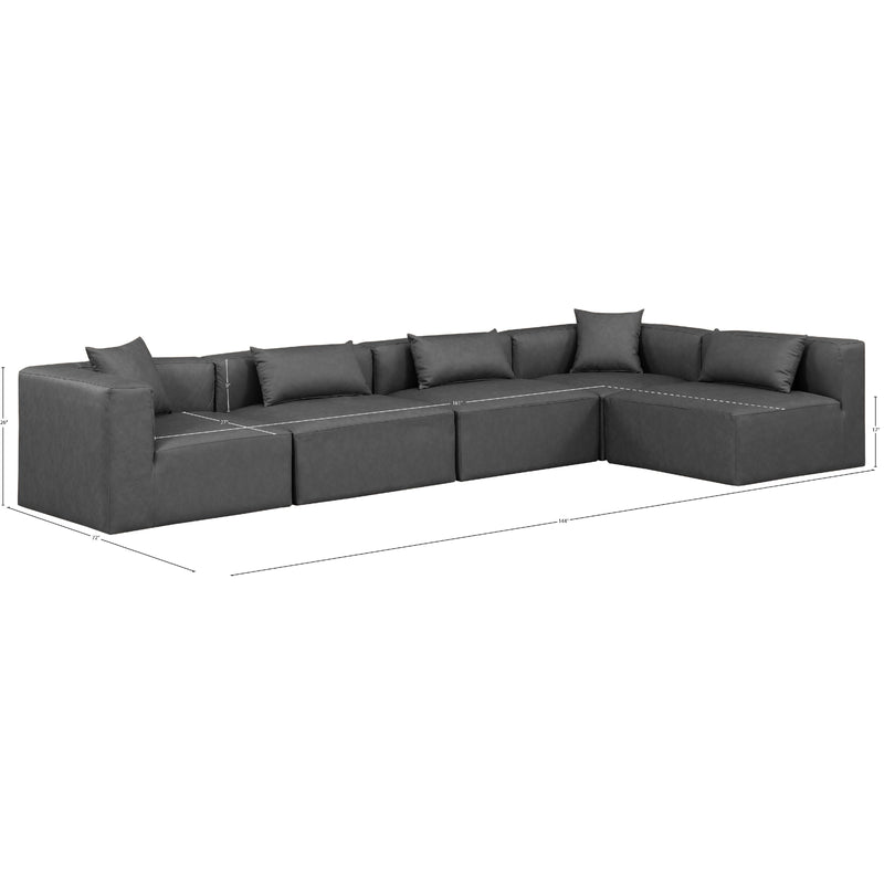 Diamond Modern Furniture Meridian Sectionals Stationary 668Grey-Sec5D IMAGE 11