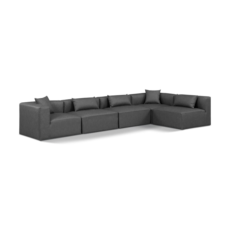 Diamond Modern Furniture Meridian Sectionals Stationary 668Grey-Sec5D IMAGE 1