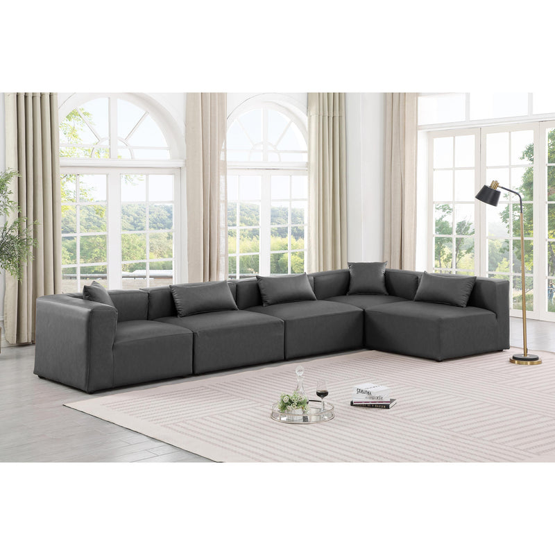 Diamond Modern Furniture Meridian Sectionals Stationary 668Grey-Sec5D IMAGE 2