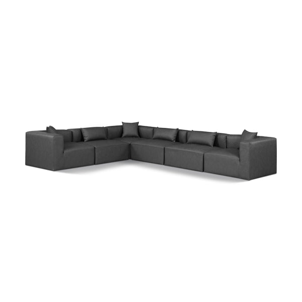 Diamond Modern Furniture Meridian Sectionals Stationary 668Grey-Sec6A IMAGE 1