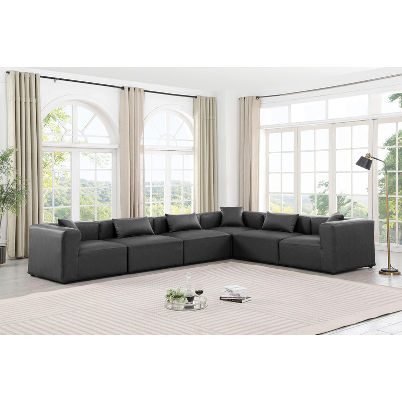 Diamond Modern Furniture Meridian Sectionals Stationary 668Grey-Sec6A IMAGE 2