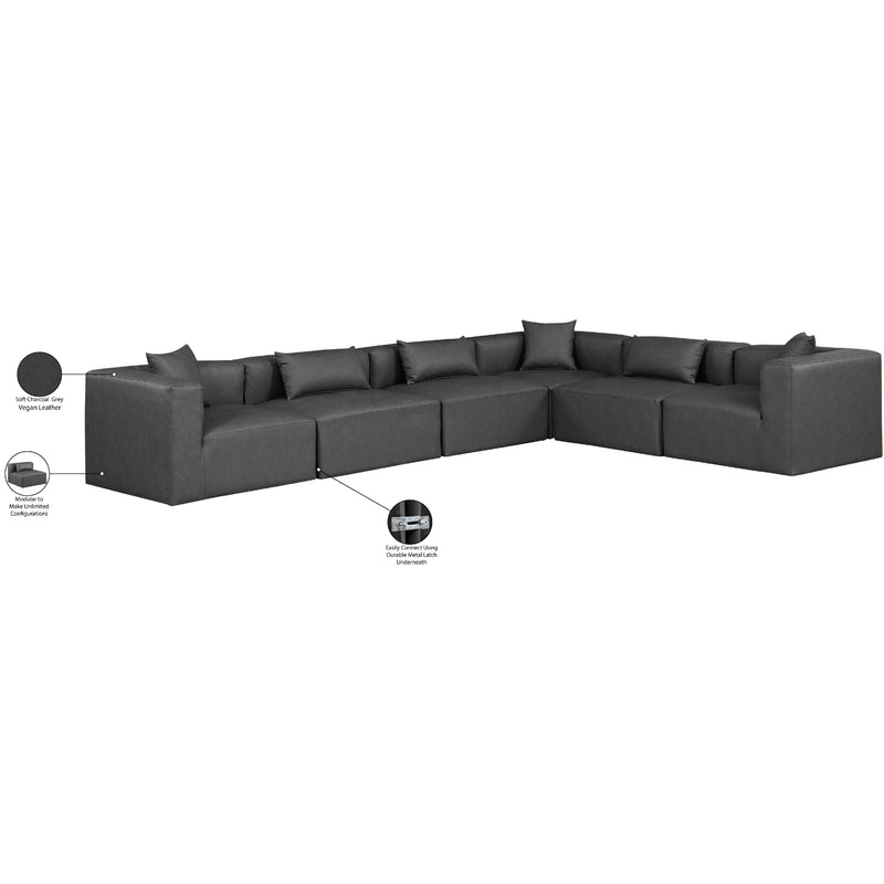 Diamond Modern Furniture Meridian Sectionals Stationary 668Grey-Sec6A IMAGE 9