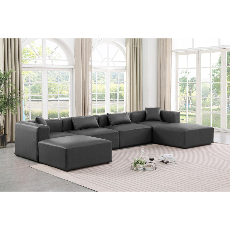 Diamond Modern Furniture Meridian Sectionals Stationary 668Grey-Sec6B IMAGE 2