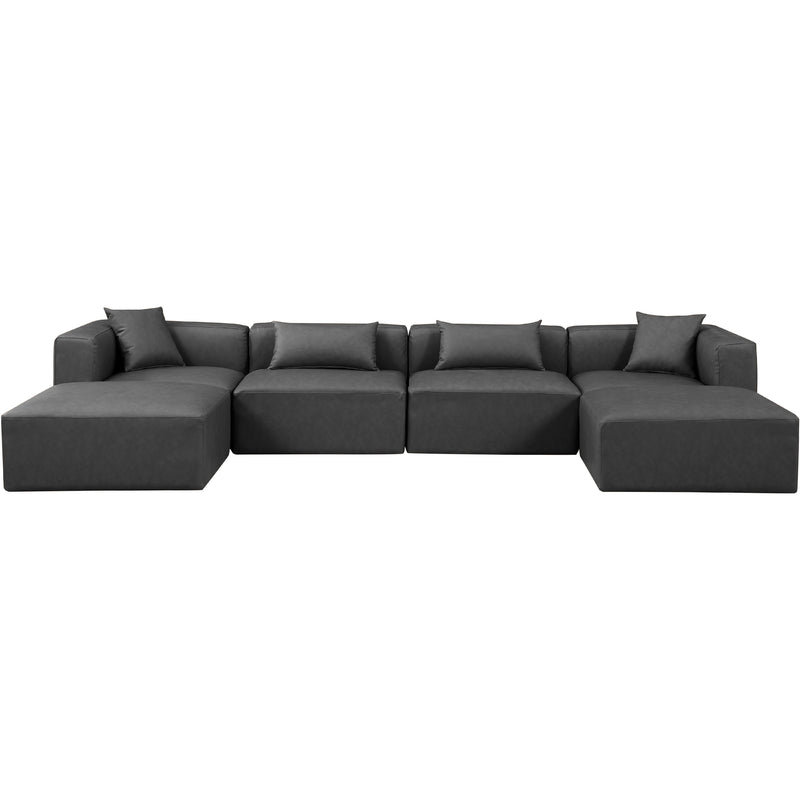 Diamond Modern Furniture Meridian Sectionals Stationary 668Grey-Sec6B IMAGE 4