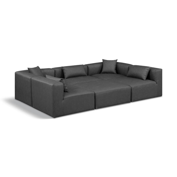 Diamond Modern Furniture Meridian Sectionals Stationary 668Grey-Sec6C IMAGE 1