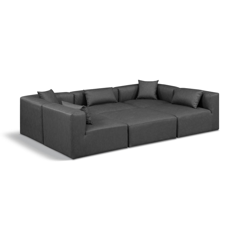 Diamond Modern Furniture Meridian Sectionals Stationary 668Grey-Sec6C IMAGE 1