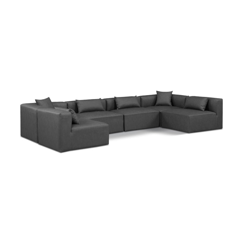 Diamond Modern Furniture Meridian Sectionals Stationary 668Grey-Sec6D IMAGE 1